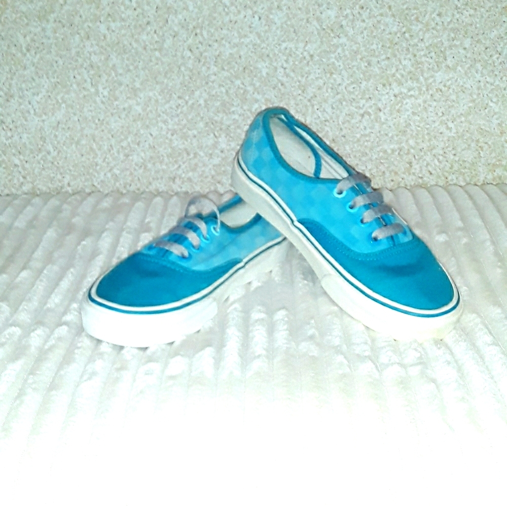 Blue and white checkered Van's sz 5.5